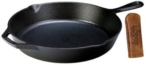 Lodge-Seasoned-Cast-Iron-Skillet-w-Hot-Handle-Holder-12-Cast-Iron-Frying-Pan-with-Genuine-Leather-Hot-Handle-Holder-0