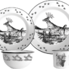 enamelware set with wildlife art - whitetail deer 2 offered by Utica USA