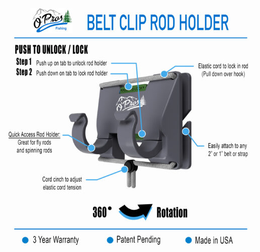 O'Pros Belt Clip Rod Holder - Black - Image 5